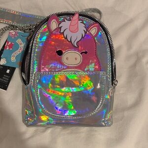 NWT Sold Out Squishmallows Holographic Lola the Unicorn Kids multi-use bag